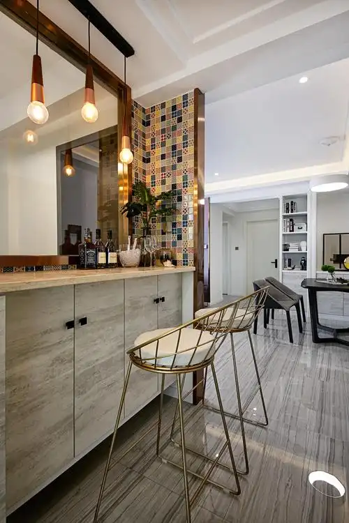 110㎡现代风格装修吧台设计_齐家网装修效果图