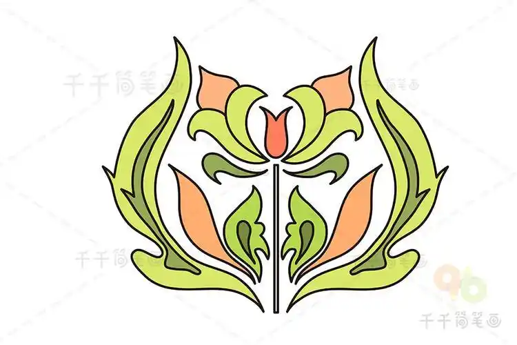 简笔画对称式适合纹样