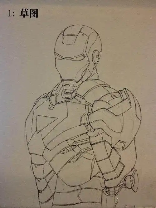 画钢铁侠简笔画步骤