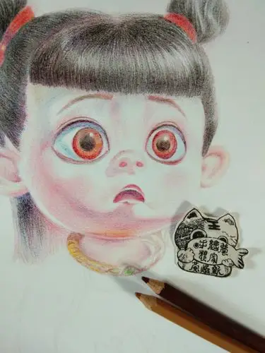 手绘彩铅哪吒之魔童降世下