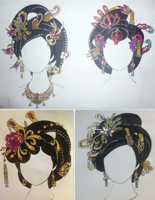 我的原创手绘唐代后宫皇后妃嫔发饰|微刊 - 悦读喜欢