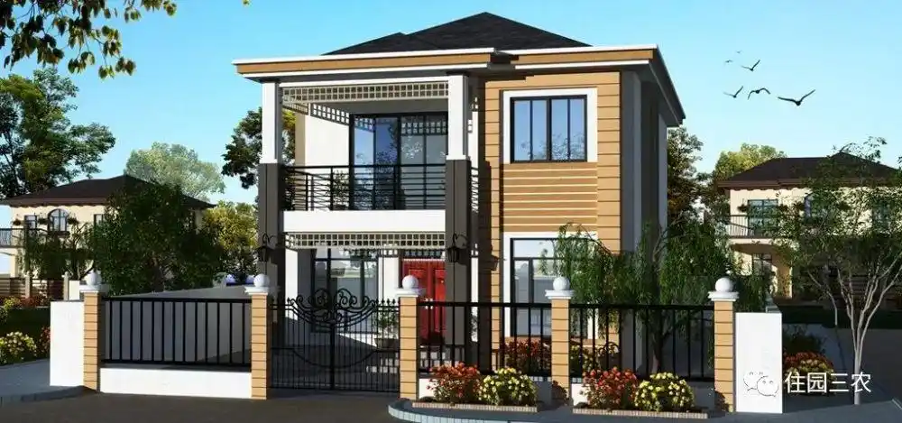 农村自建二层小别墅,面宽8米多,5室1厅再加个院子,生活美美的