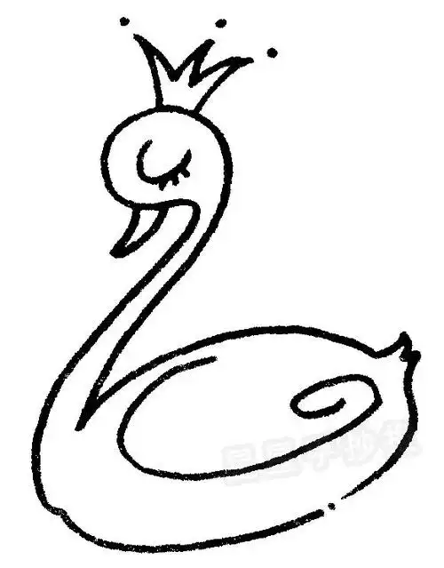 天鹅简笔画图片步骤教程