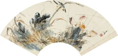 王雪涛 荷香益远 扇面