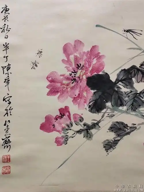 陈半丁手绘花鸟纸本立轴