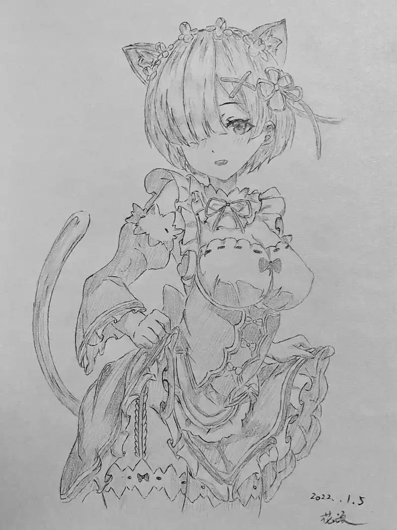 绘画过程 #手绘 #蕾姆 抱歉了 我又发了一遍  希望有人 - 抖音