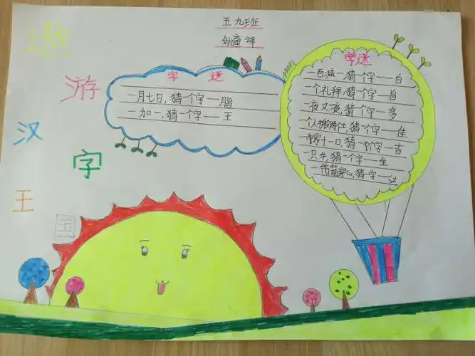 遨游汉字王国(5.9班手抄报)