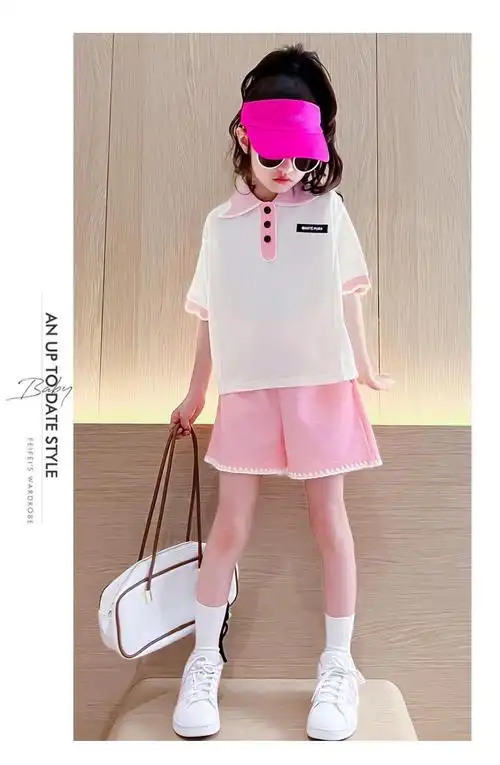 女童夏季套装2024新款童装大童短袖短裤儿童休闲两件套小女孩衣服