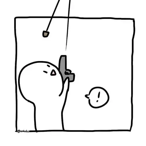 楼上楼下系列情头白色简笔画小人萌系