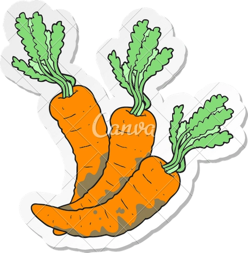 sticker of a cartoon carrots - 素材 - canva可画