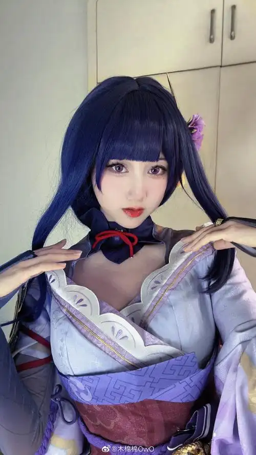 我要把你砌进神像里 原神 雷电将军@木棉棉owo cosplay-第3张