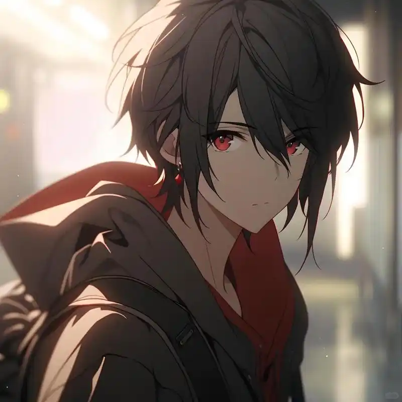 5250黑发红瞳动漫头像5250