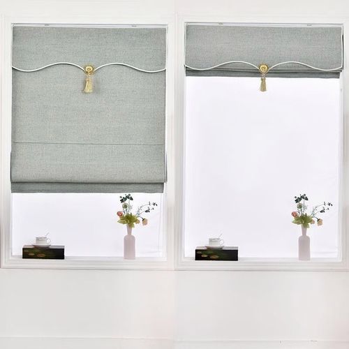 款式一 罗马帘定制带轨道