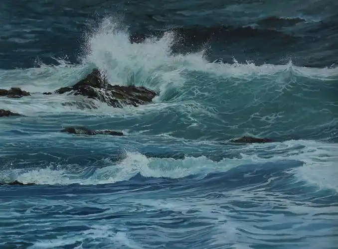 海浪系列之二_布面油画_油画_宝甄网