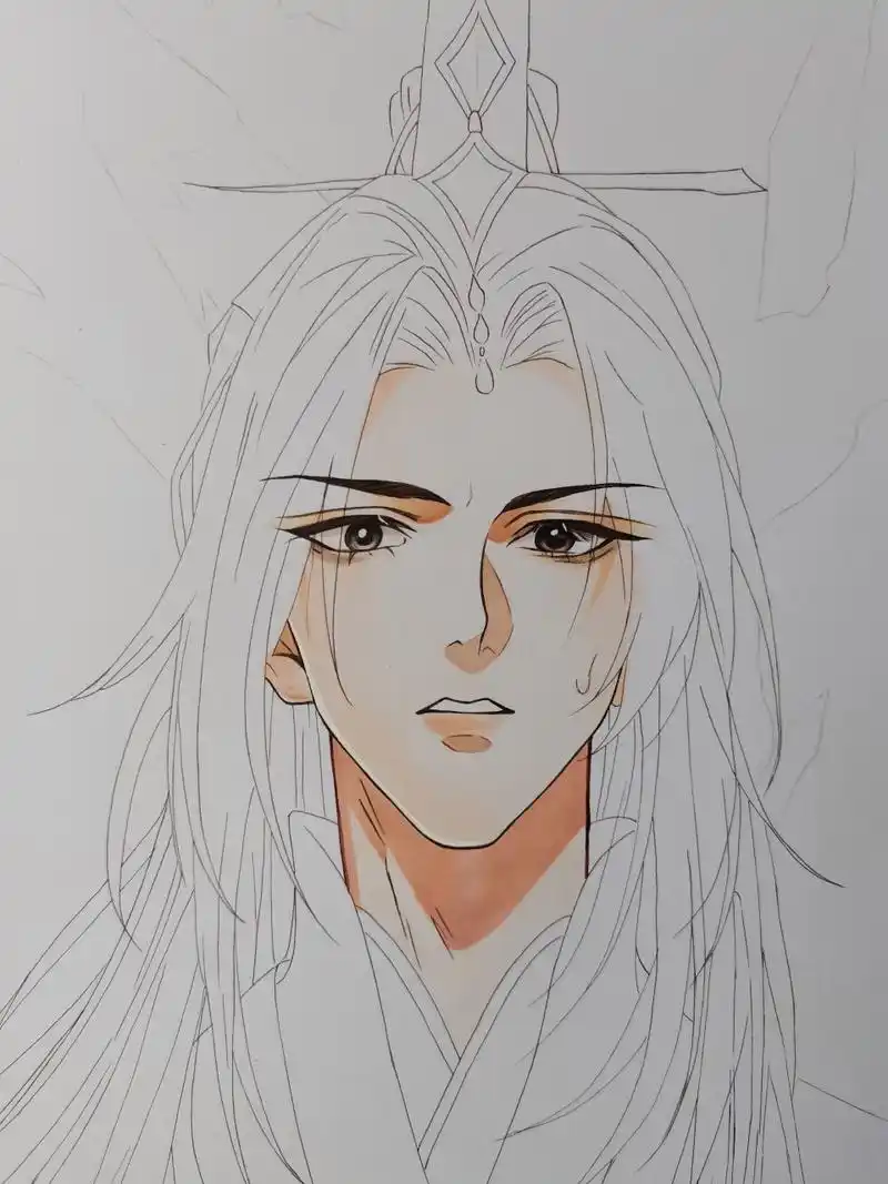 二哈 师尊手绘临摹 二哈和他的白猫师尊马克笔手绘过程图