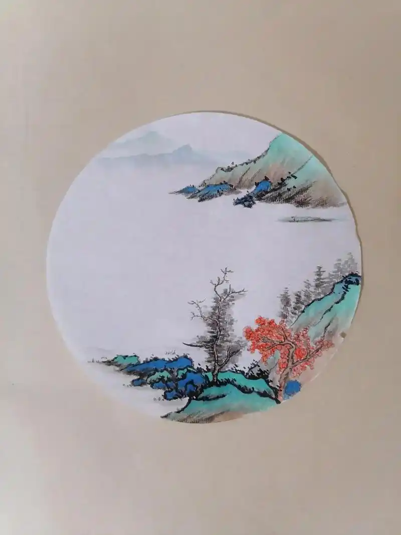 超简单一副小青绿.一看就会#国画 #想画就画 #画画 #山水 - 抖音