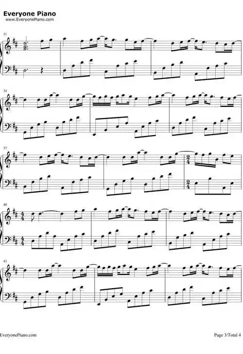 忽然之间钢琴谱_莫文蔚