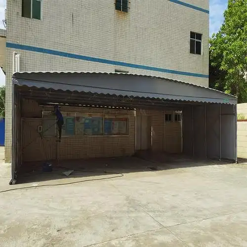 重庆电动伸缩式雨棚 厂房仓库雨棚电动推拉雨蓬 美观大方