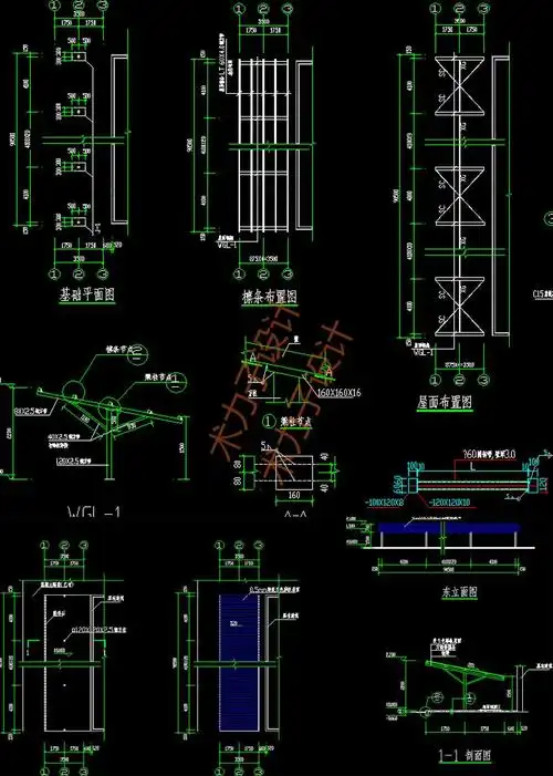 雨棚停车棚cad设计图地下车库自行车棚子钢结构铝板玻璃雨棚雨篷