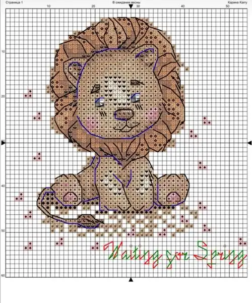 十字绣图纸61小狮子