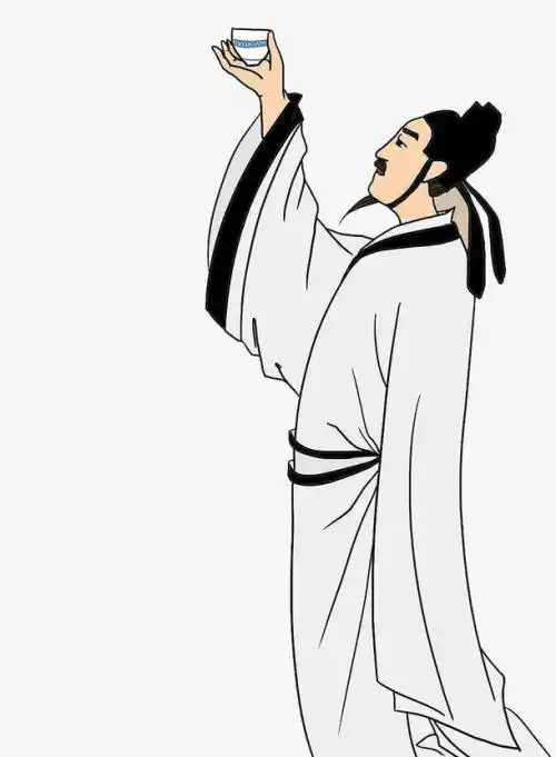 手绘卡通 卡通元素  古代诗人白居易举杯 收藏 声明 觅元素所有