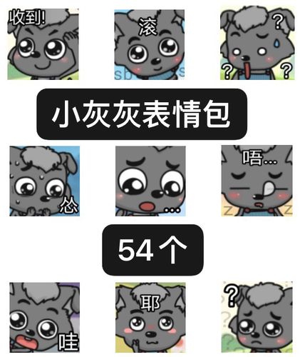 小灰灰表情包微信聊天斗图54个可爱搞笑永久免费更新百度网盘发货