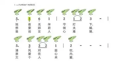 《望春风》12孔陶笛动态谱