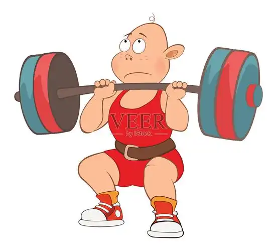 可爱的男孩举重插图插画图片素材