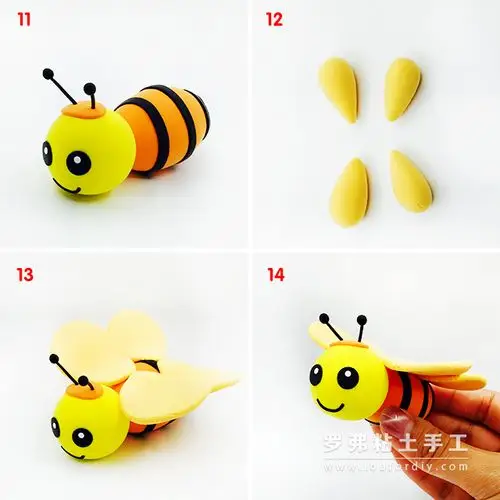 勤劳小蜜蜂超轻粘土昆虫制作教程图解
