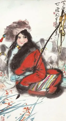 周昌谷《牧羊女》