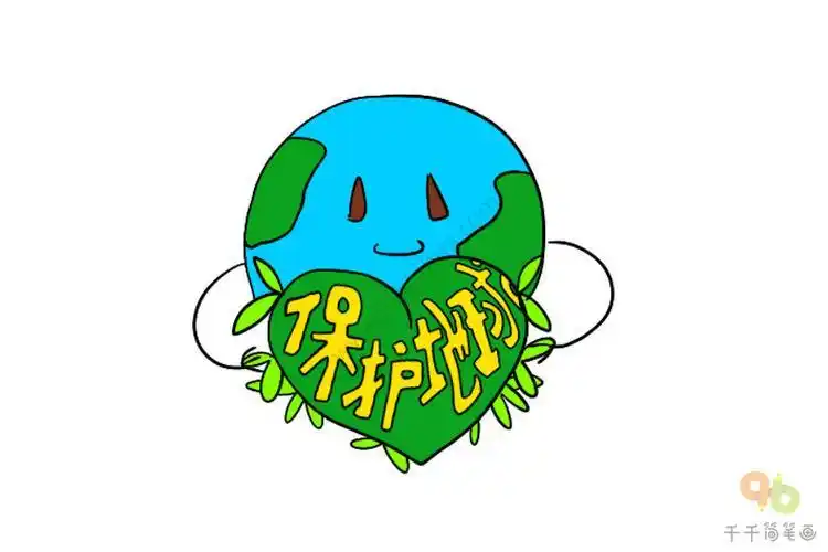 彩色环保小标志简笔画