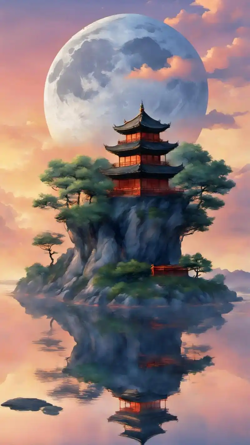 清风明月伴山水.#风景 #壁纸 #4k超清 #山水 #古风 - 抖音