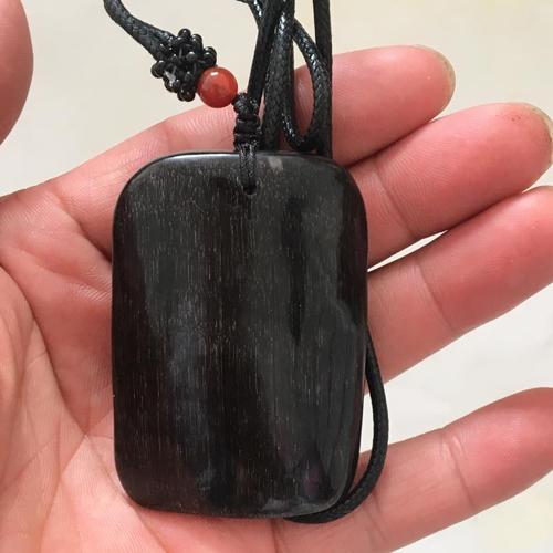 天然黑驴蹄子爆满鱼籽纹竹丝纹仿犀牛角平安无事牌摆件吊坠手串