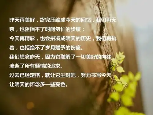 我们想忛昨天,因为它融解了一切美好的向往, 流逝