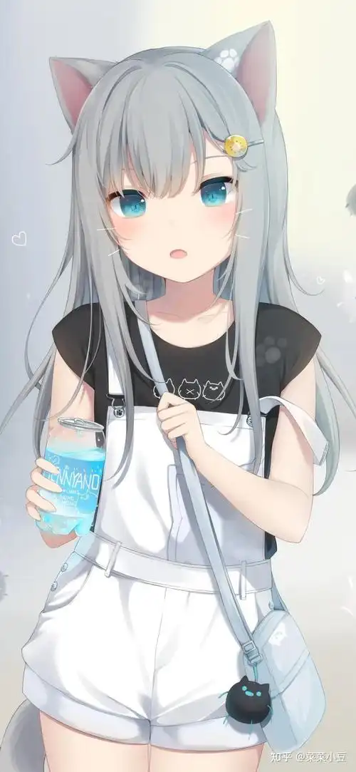 这么可爱的猫耳朵少女你喜欢吗蓝发猫娘——猫羽雫来自pixiv 画师