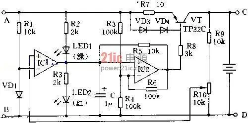 自动停充的充电器电路图