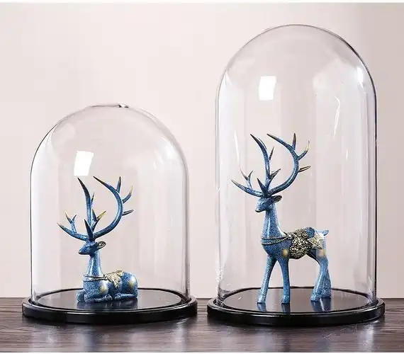 奇敬高白玻璃罩工艺品防尘罩手办模型透明摆件罩子办公室摆件展示罩6x