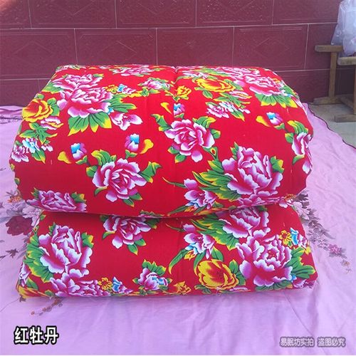 云漫卿东北大花布布料 东北大花布老式被子纯棉被套布料被面大红牡丹