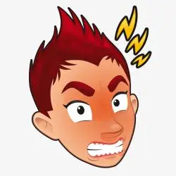 发怒表情卡通生气的男子人物矢量图高清图片