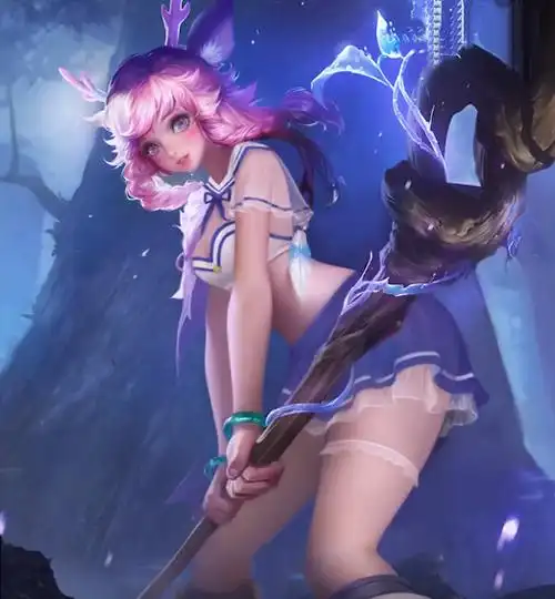 王者荣耀瑶遇见神鹿咬铁球流口水图片高清无水印