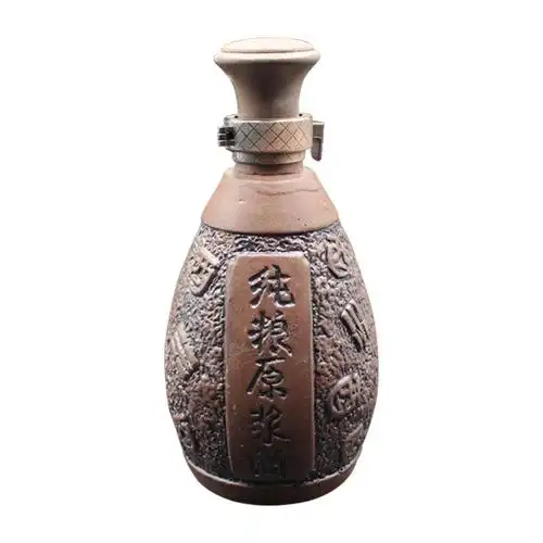 手工制作2斤装纯粮原浆酒瓶釉面不透光陶瓷酒瓶保证酒质