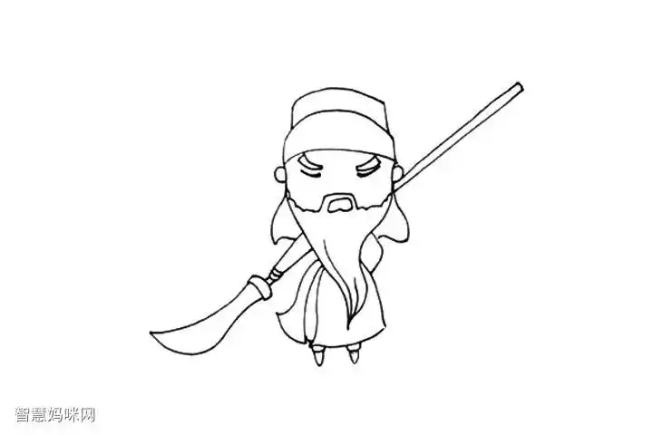 q版三国人物关羽简笔画