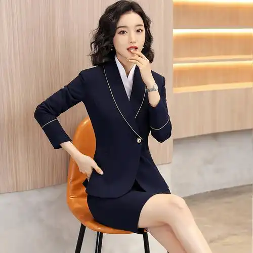 老师制服套装女职业_职业装西装套装女英伦风空姐制服教师正装老师