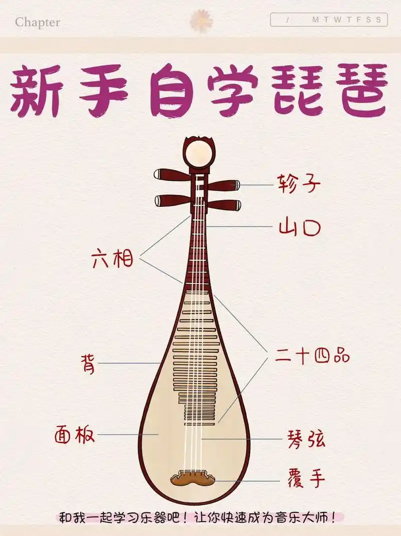 本期乐器教学笔记沛沛老师用图文结合的方法,带大家快速了解琵琶