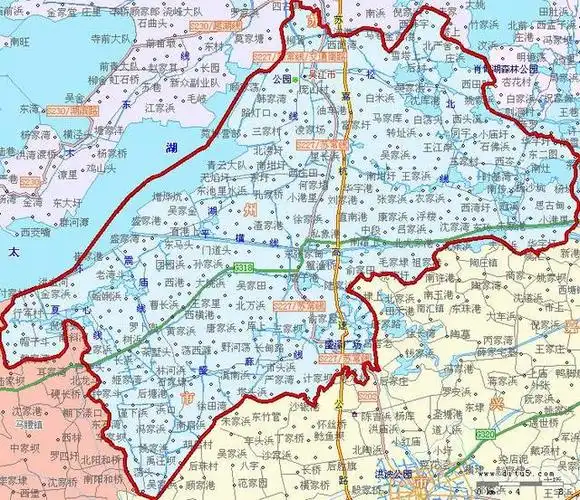 吴江地图 自古以来,吴江"临街枕河,粉墙黛瓦"的江南民居与太湖美景