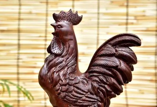 木质工艺品-黑檀木雕公鸡摆件木质雕刻工艺品家居饰品