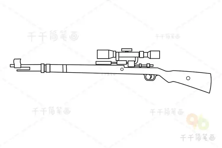绝地求生98k简笔画儿童画