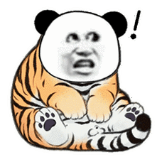 老虎熊猫头惊讶表情包 - 老虎熊猫头表情包第二弹