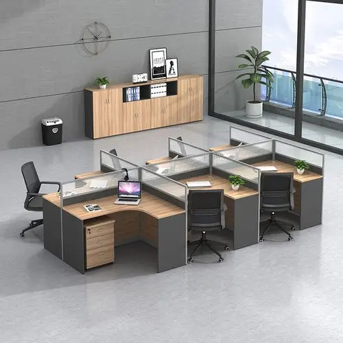 办公桌屏风工位简约现代2人4人6人组合卡座职员 - 上海庚造家具有限