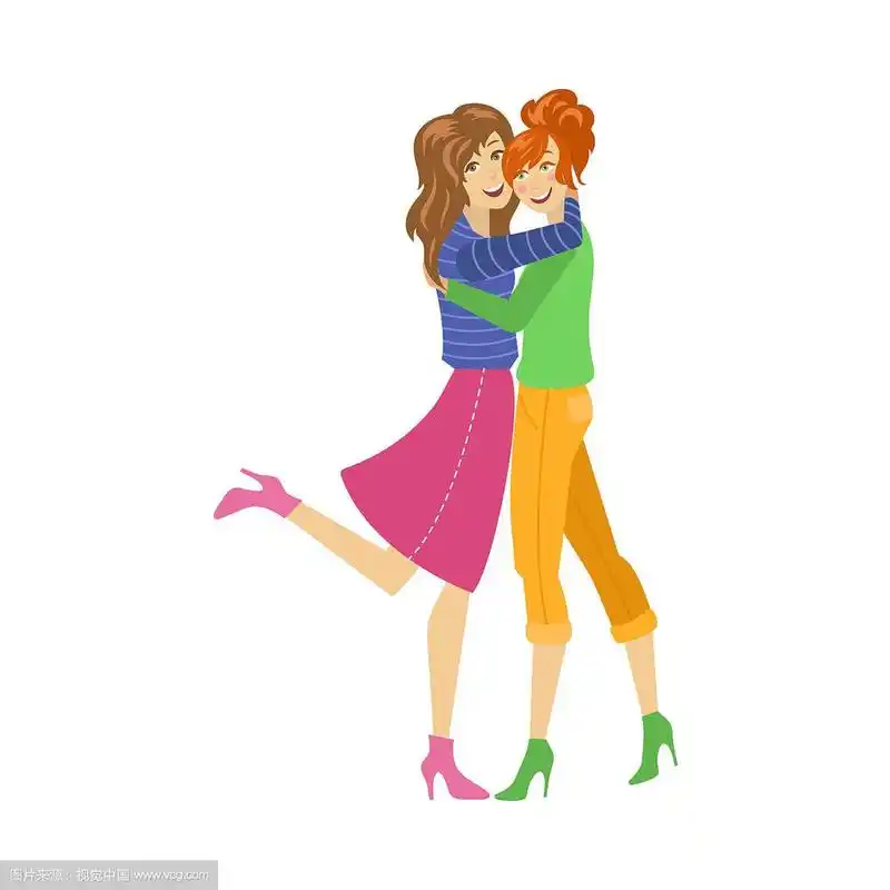 年轻姑娘们高高兴兴地拥抱着,平平安安的